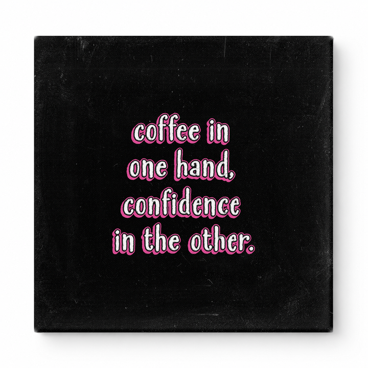 Coffee in One Hand. Confidence in the Other — Geometric Polygon Mosaic