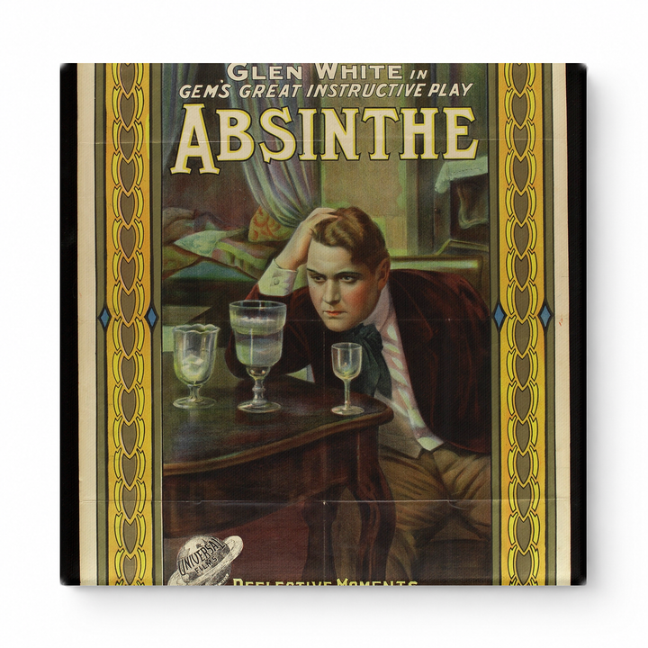 Absinthe Glen White 1900s Vintage Theatre Poster Canvas Wall Art