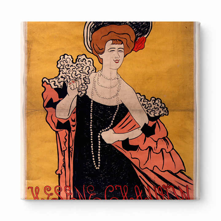 Helene Chauvin 1900 - Belle Époque Vintage Poster Canvas Wall Art