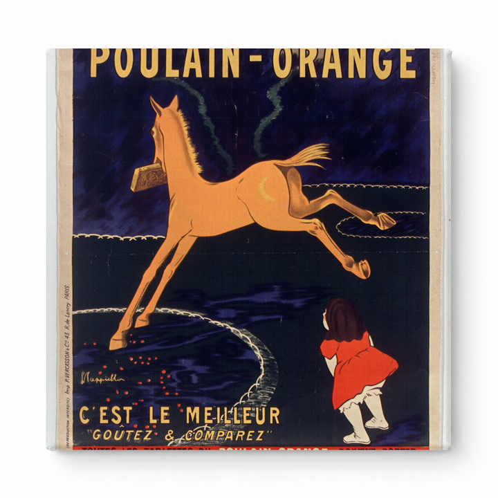 Poulain Orange Chocolate Vintage French Advertising Poster Canvas Wall Art