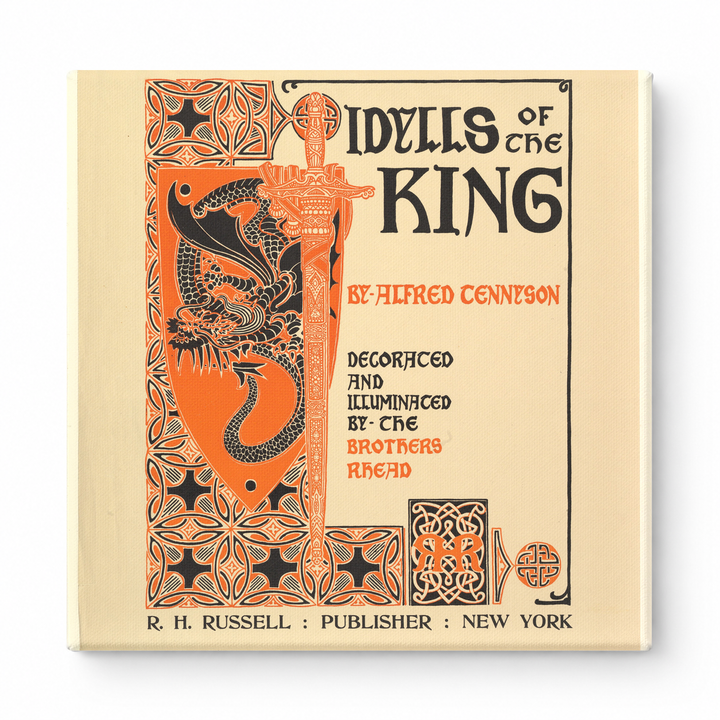 Idylls of the King 1898 - Victorian Art Nouveau Book Cover Vintage Poster Wall Art