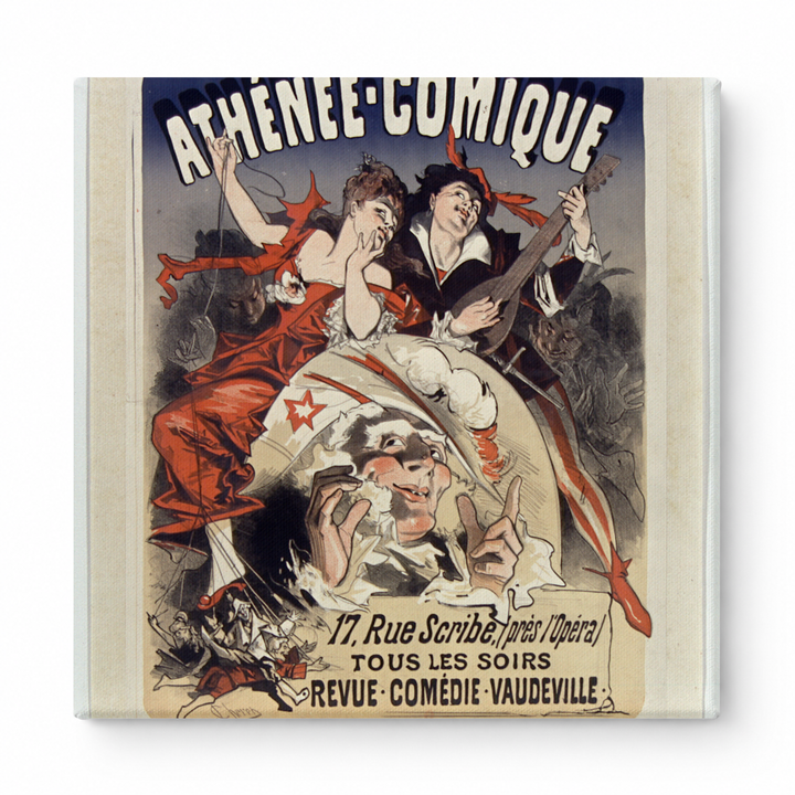 Athénée Comique 1890s French Theatre Vintage Poster Canvas Wall Art