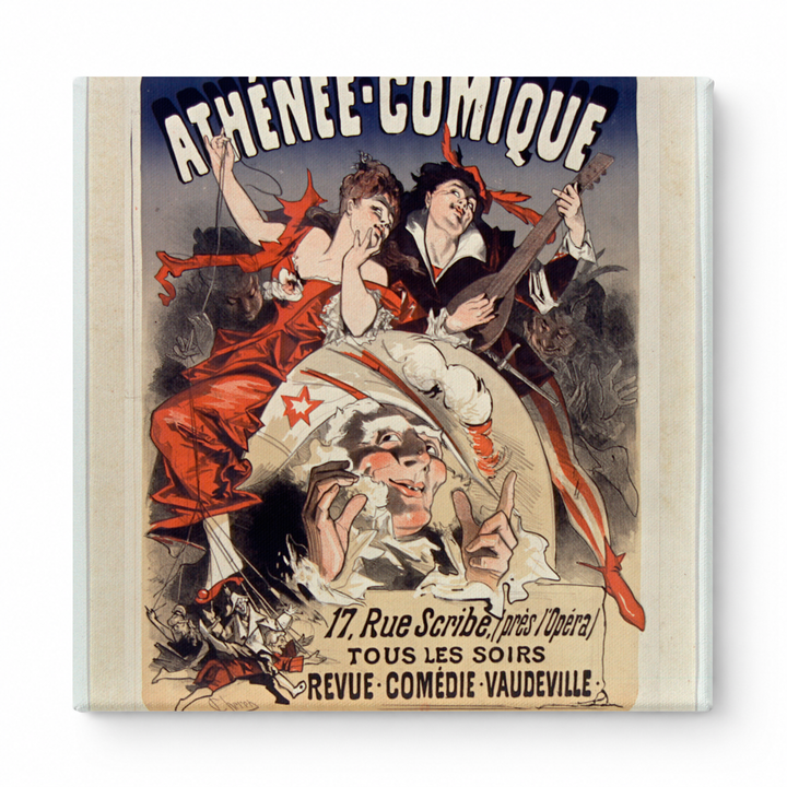Athénée Comique 1890s French Theatre Vintage Poster Canvas Wall Art