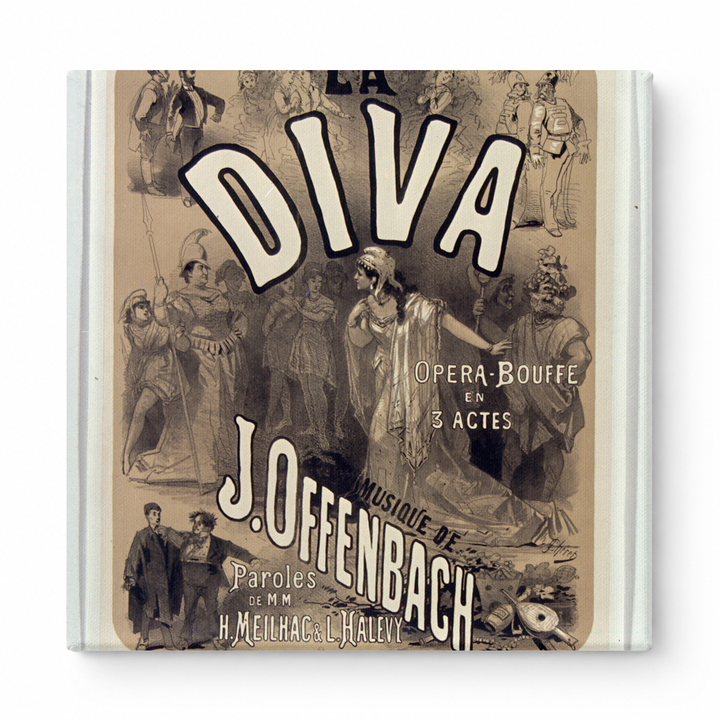 La Diva 1869 Offenbach Opera-Bouffe Bouffes Parisiens Vintage Poster Canvas Wall Art