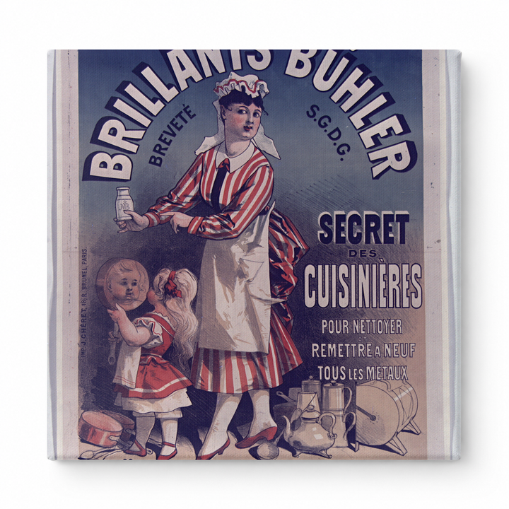 Brillants Bühler 1890s French Cleaning Product Vintage Advertising Poster Canvas Wall Art