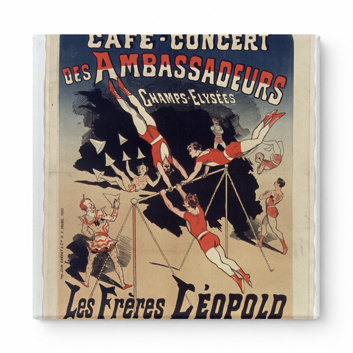 Les Frères Léopold Café-Concert des Ambassadeurs 1880s – Vintage French Circus Poster Canvas Wall Art