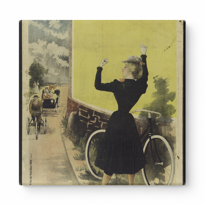 Victorian Cycling Woman 1890s Belle Époque Vintage Poster Canvas Wall Art