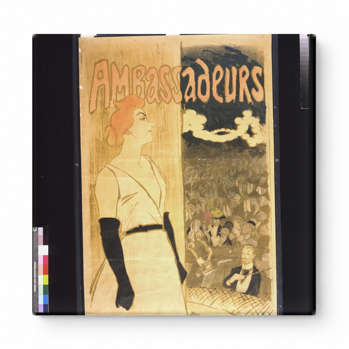 Ambassadeurs 1890s Belle Époque Cabaret Vintage Poster Canvas Wall Art