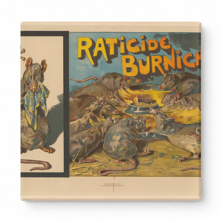 Raticide Burnichon 1890s Vintage French Rat Poison Advertising Poster Canvas