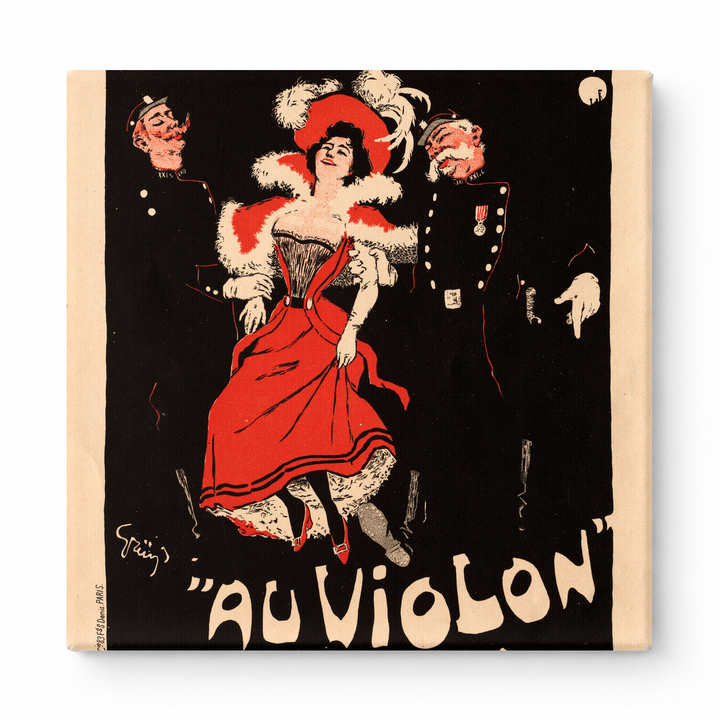 Au Violon Café Riche 1890s - Belle Époque Vintage Poster Canvas Wall Art