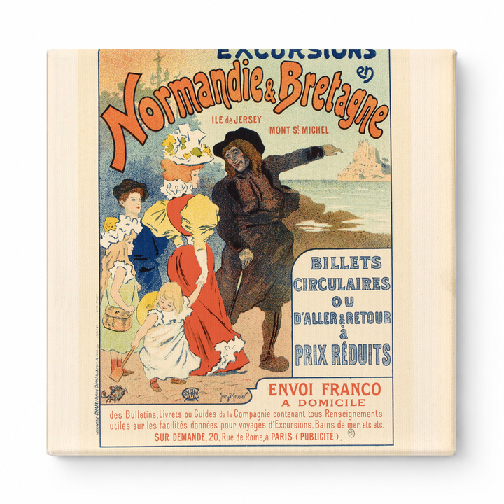 Normandie & Bretagne Excursions 1890s - Belle Époque French Travel Poster Wall Art