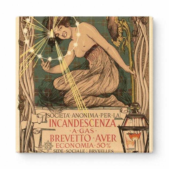 Incandescenza a Gas Brevetto Aver 1890s - Art Nouveau Vintage Poster Wall Art