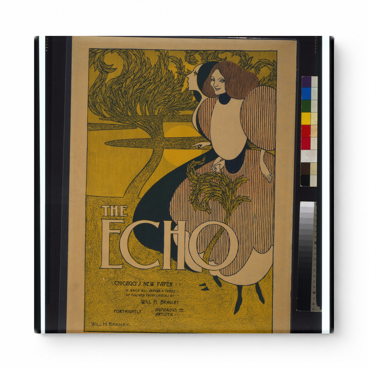 The Echo Chicago's New Paper 1895 - Art Nouveau Vintage Poster Wall Art
