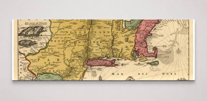 Novi Belgii Novaeque Angliae - nec non partis Virginiae tabula multis in locis emendata LOC 97683561