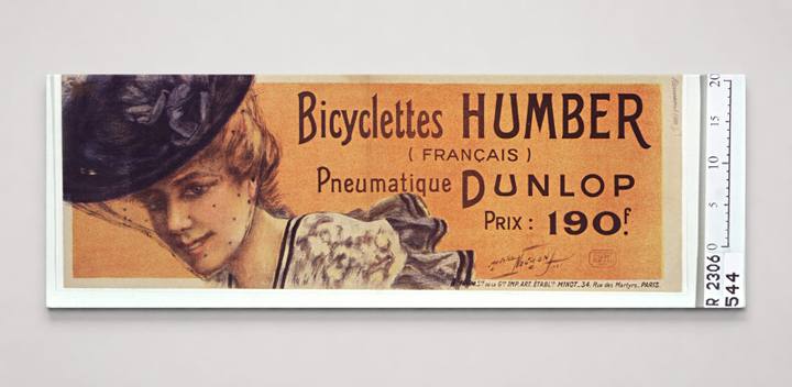 Bicyclettes Humber Dunlop 1890s French Bicycle Vintage Poster Wall Art