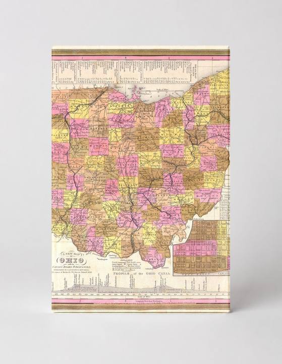 A New Map of Ohio with its Canals, Roads & Distances (1846)