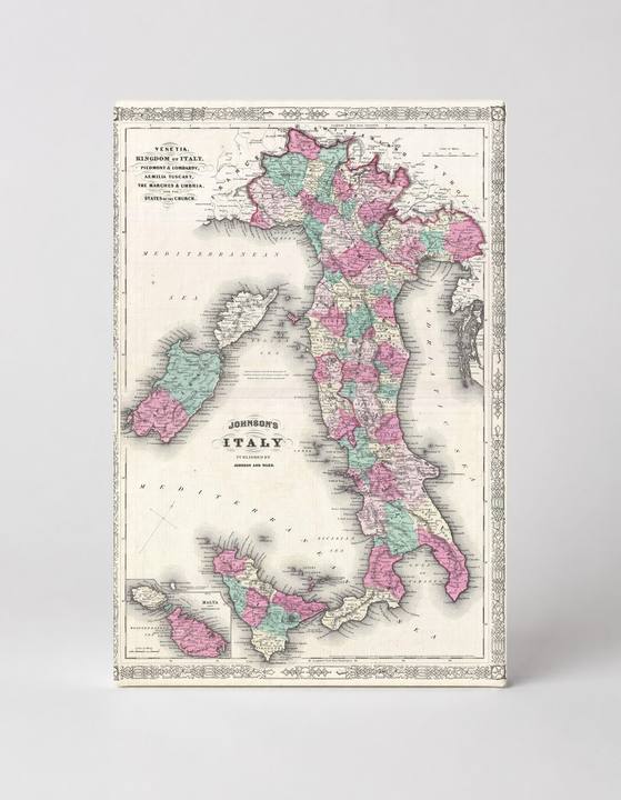 Johnson's Map of Italy (1866)