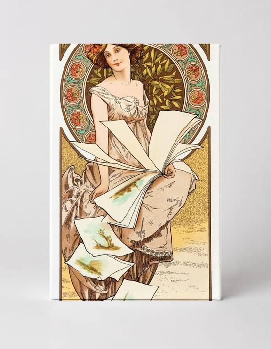 Art Nouveau Woman with Scattered Papers 1900s - Vintage Lithograph Poster Wall Art