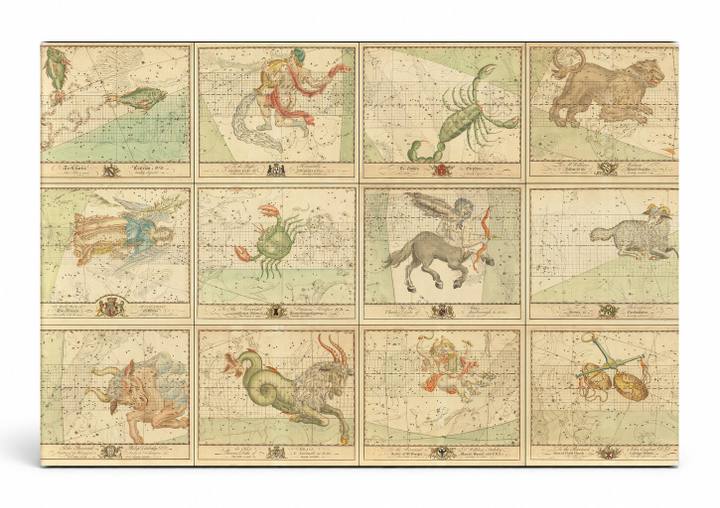 12 Star Charts of the Zodiac Constellations