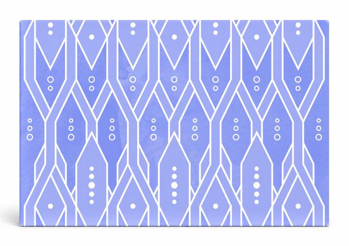 Blue Geometric Lattice Pattern