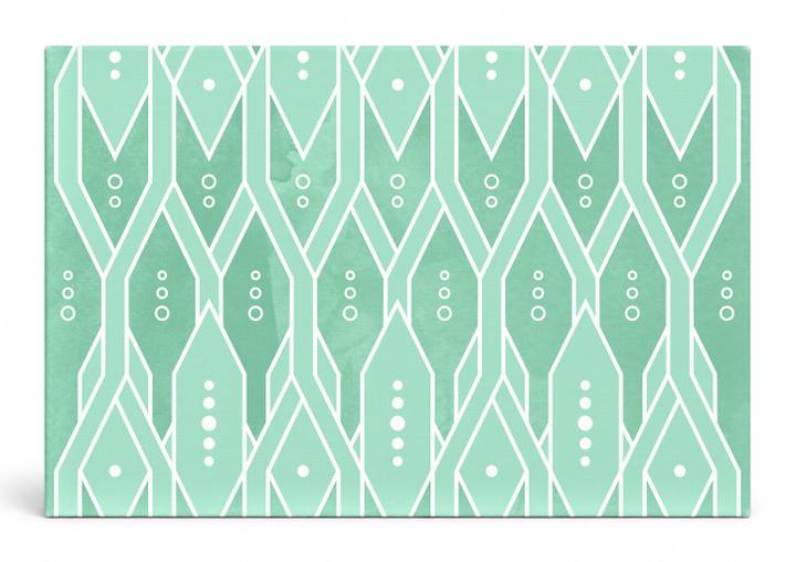 Mint Geometric Diamond Pattern