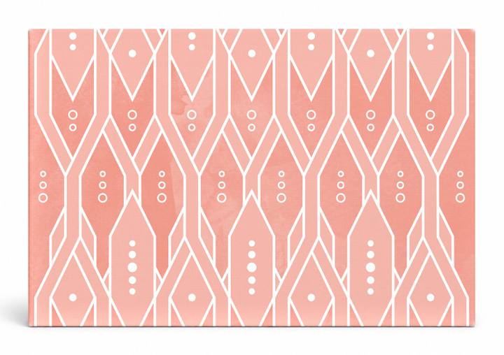 Coral Geometric Diamond Pattern
