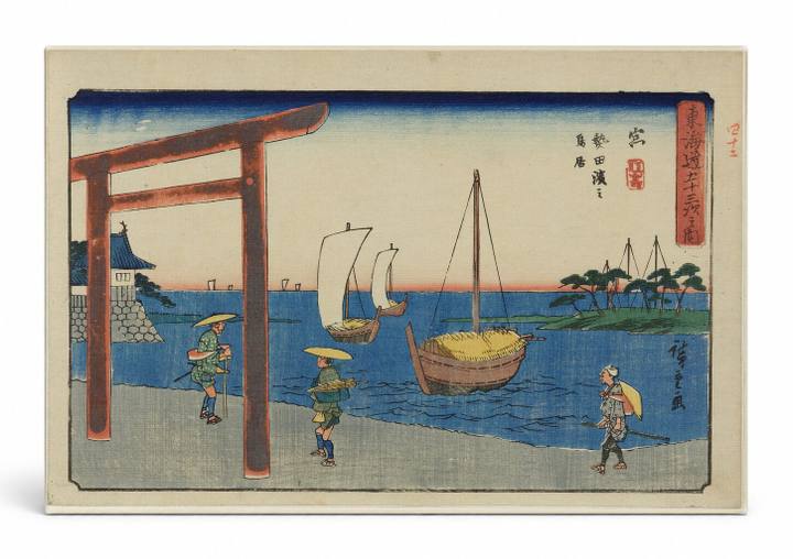 Miya: Atsuta no Watashi (Miya Station, The Atsuta Ferry) from Fifty-Three Stations of the Tōkaidō (1842–1844)