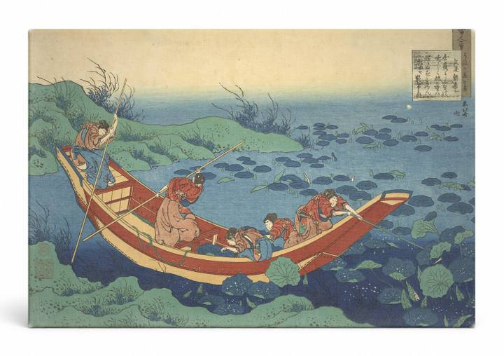 Poem by Ono no Komachi, from 100 Poems Explained by the Nurse (c. 1835)