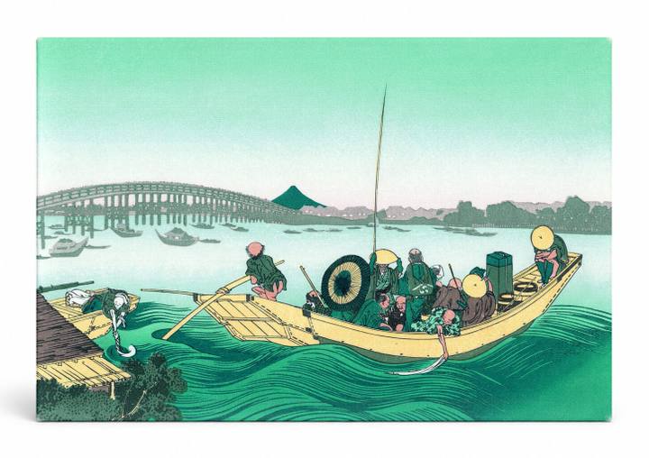 Sunset Across the Ryōgoku Bridge from the Bank of the Sumida River (c. 1830)