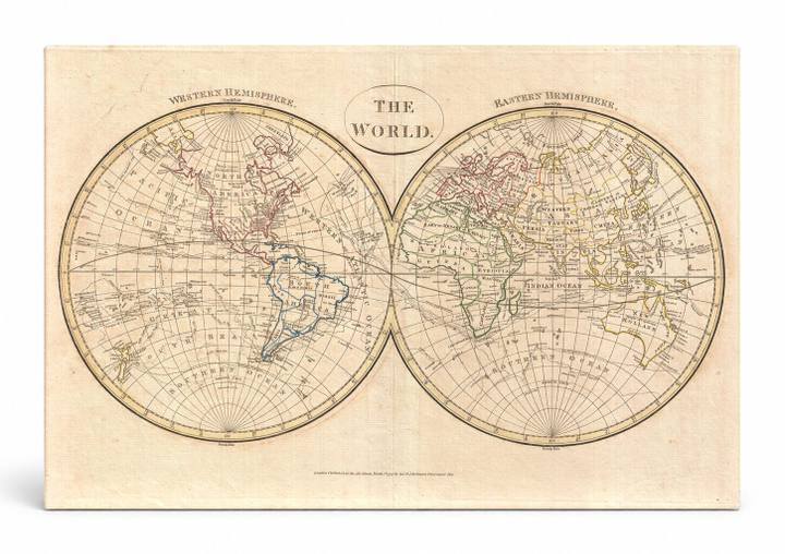 Map of the World in Hemispheres (1799)