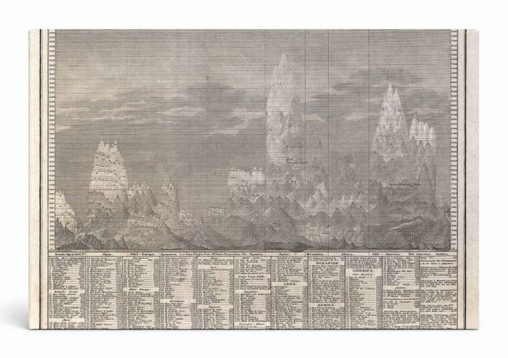 Vergleichende Übersicht bekannter Höhen und Orte der Erde über der Meeres-Fläche (1850)