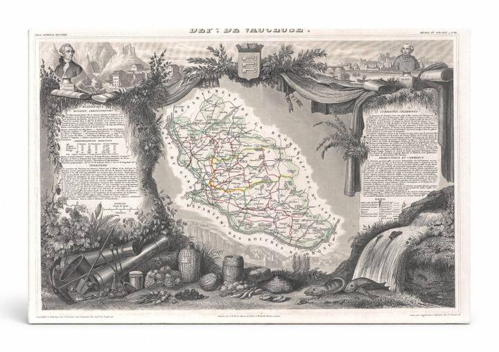 1852 Levasseur Map of the Department of Vaucluse, France
