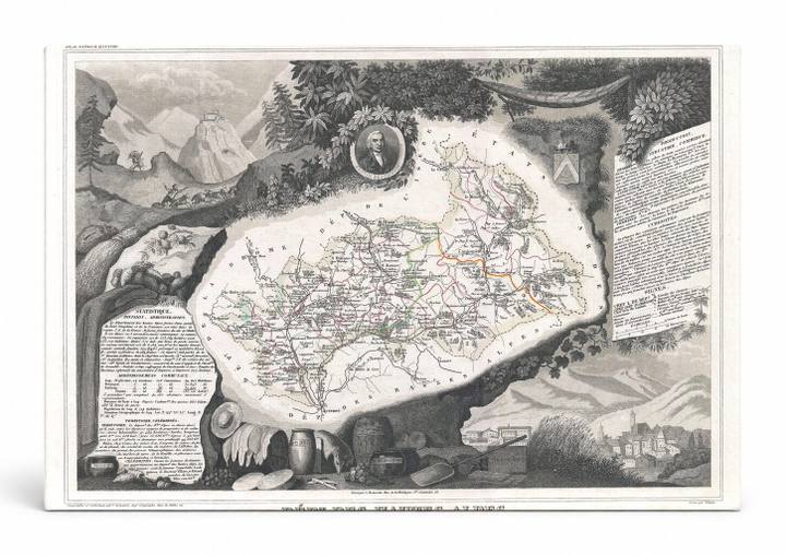 1852 Levasseur Map of Hautes-Alpes, France
