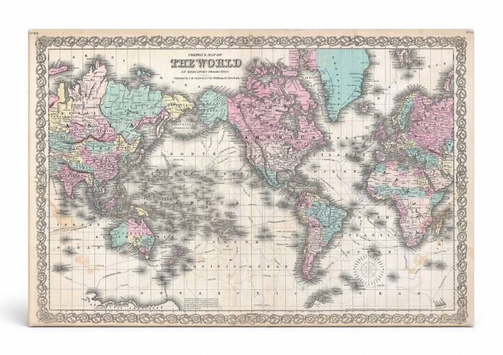 Colton's Map of the World on Mercator's Projection (1855)