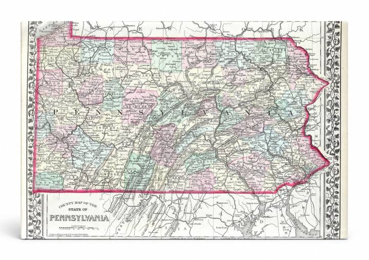 County Map of the State of Pennsylvania (1874)