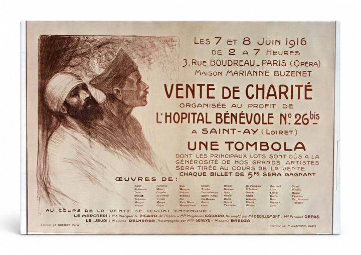 Vente de Charité 1916 French WWI Charity Event Vintage Poster Wall Art