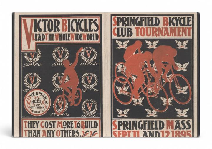 Victor Bicycles & Springfield Bicycle Club Tournament 1895 - Vintage Poster Wall Art