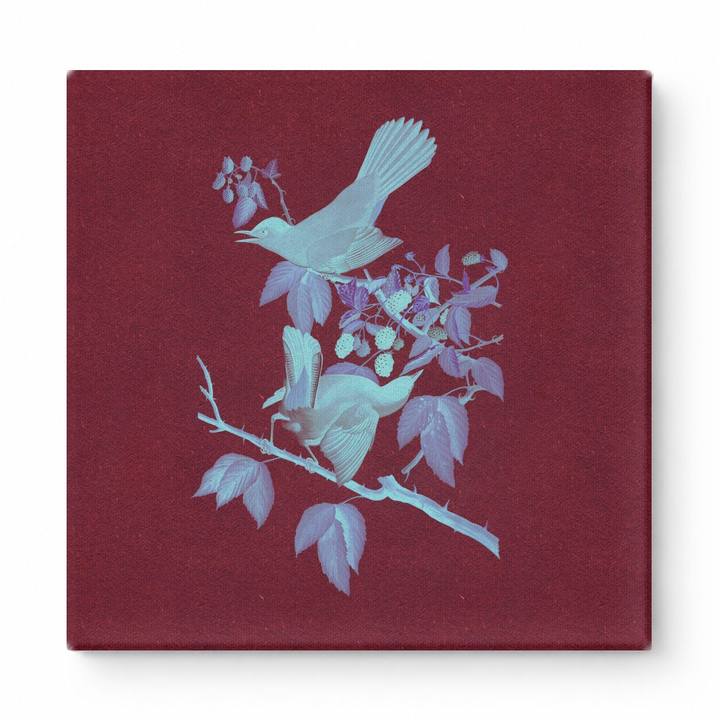 Two Birds on a Branch with Berries