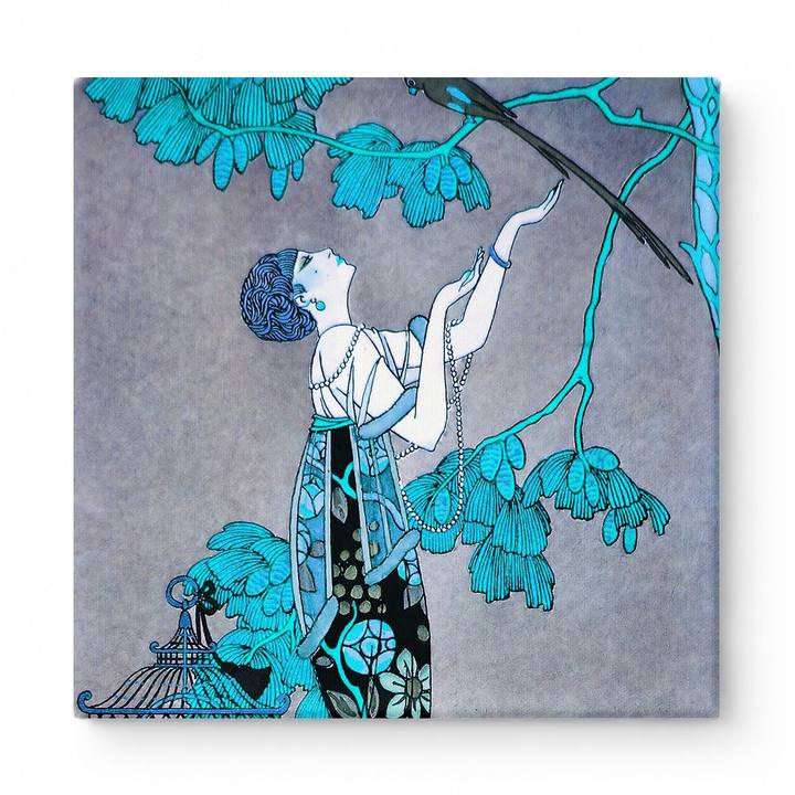 Woman with Bird and Birdcage