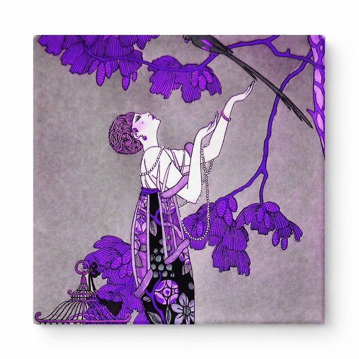 Woman with Parrot and Birdcage