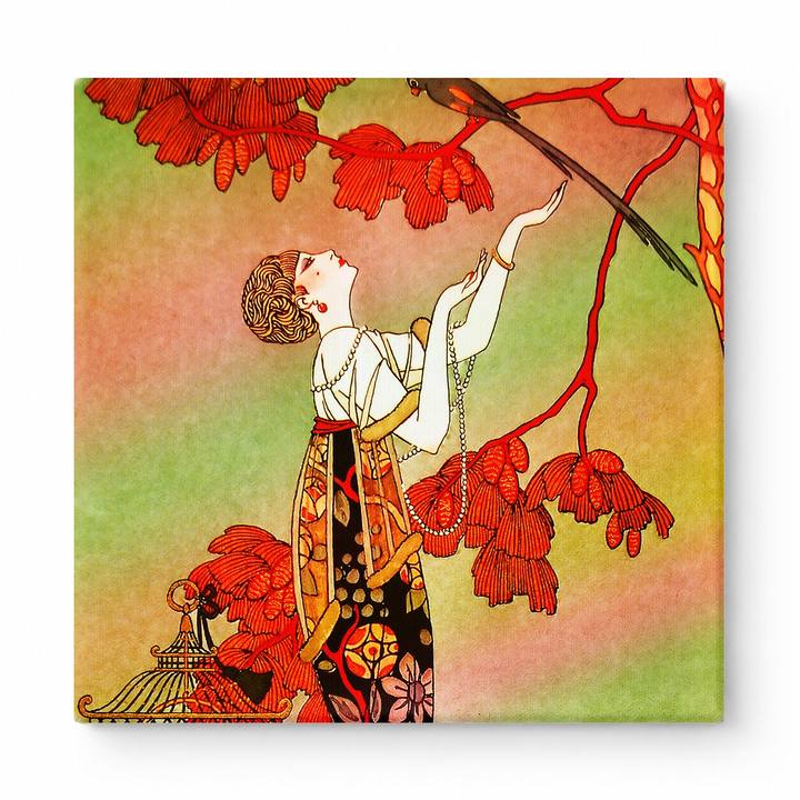 Woman with Bird and Blossom