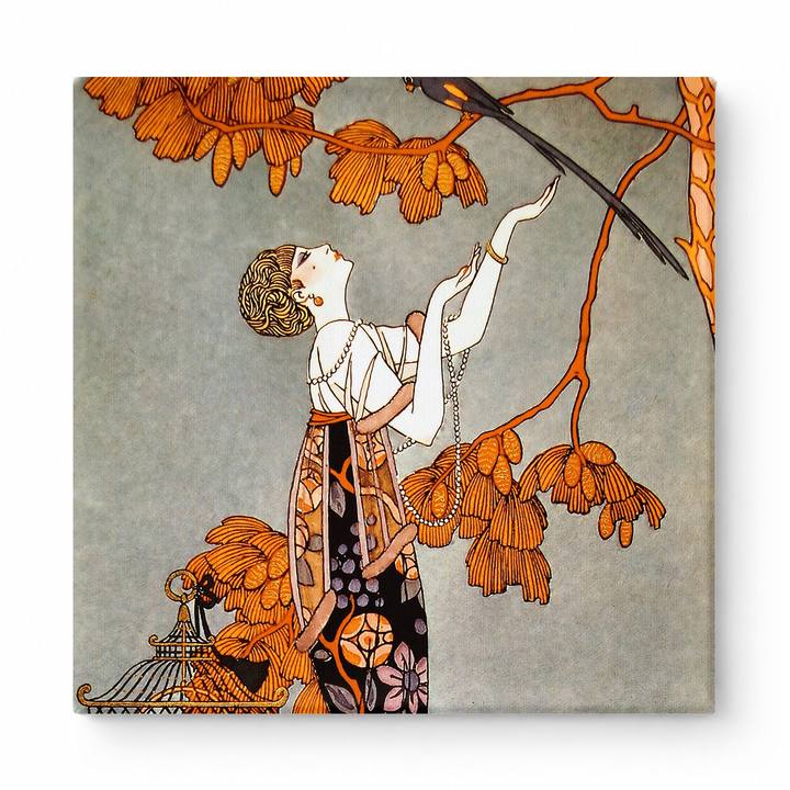 Woman with Bird and Birdcage