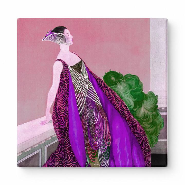 Elegant Figure in Purple Gown