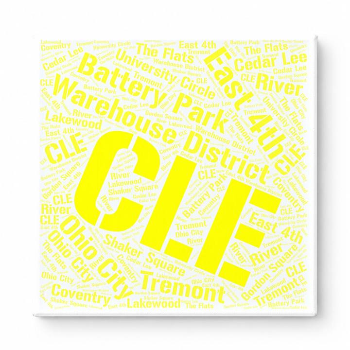 Cleveland Neighborhoods Word Art — Yellow