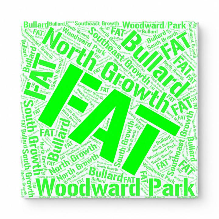Fresno Neighborhoods Word Art — Green