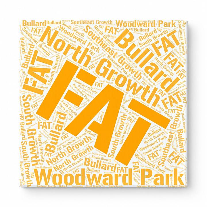 Fresno Neighborhoods Word Art — Orange