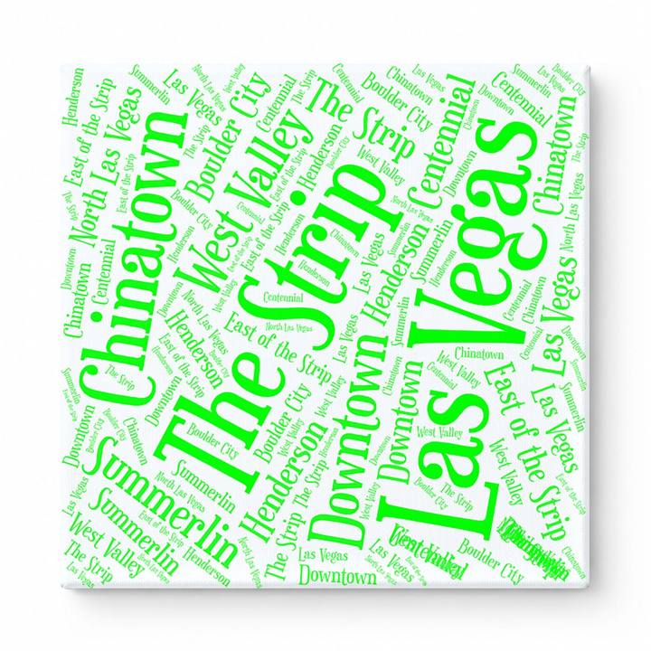 Las Vegas Neighborhoods Word Art — Green