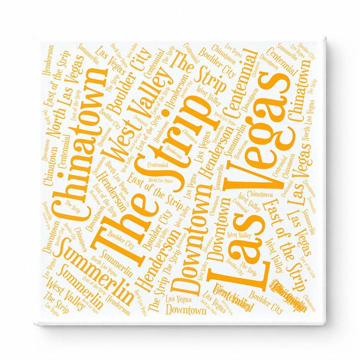 Las Vegas Neighborhoods Word Art — Orange