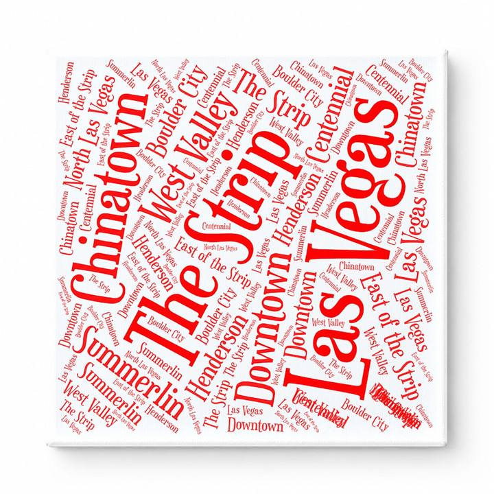 Las Vegas Neighborhoods Word Art — Red