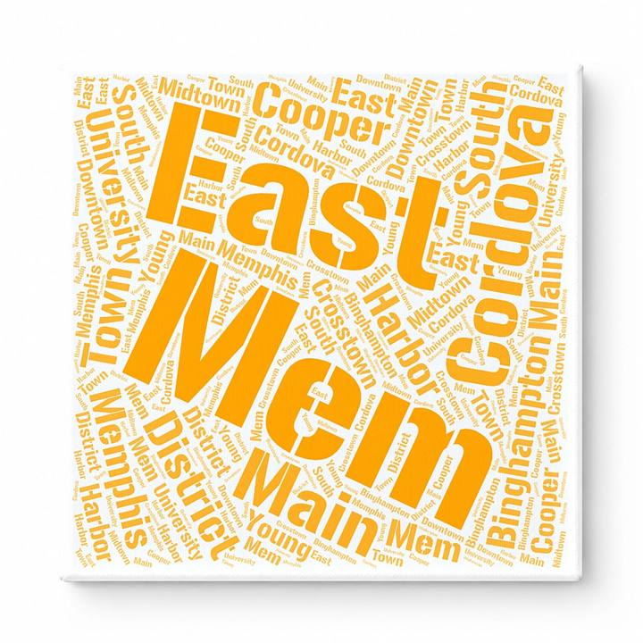 Memphis Neighborhoods Word Art — Orange